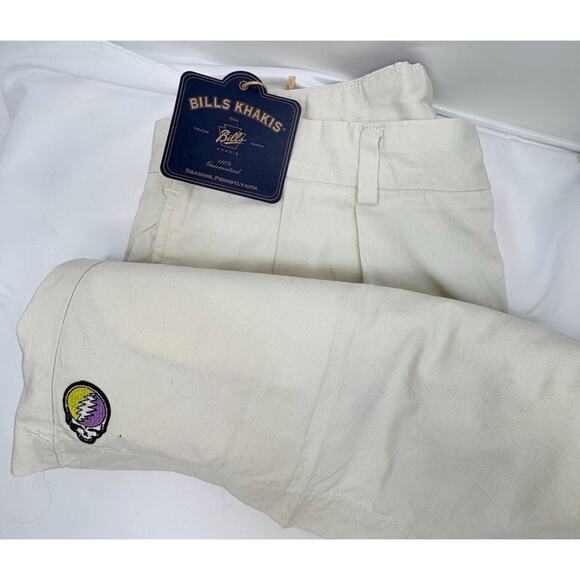 Grateful Dead Steal Your Face Bill's Khakis Pleated Shorts 36" Waist NWT - Picture 3 of 7